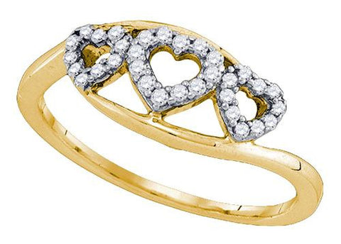 10K Yellow-gold 0.18CT DIAMOND HEART RING