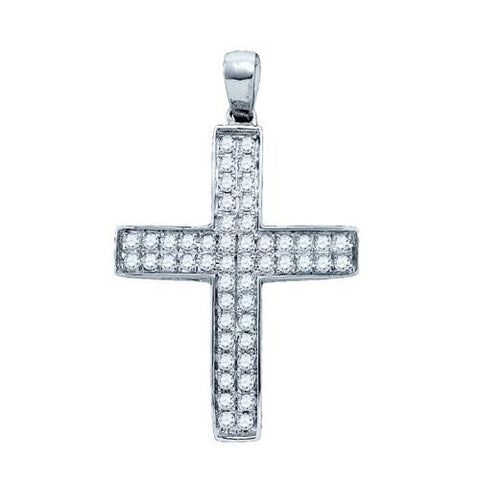 14K White-gold 0.51CT DIAMOND CROSS PENDANT