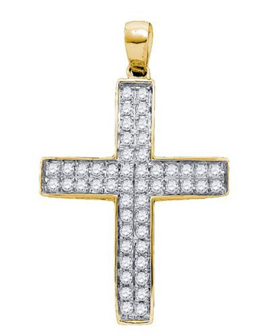 10K Yellow-gold 0.51CT DIAMOND CROSS PENDANT