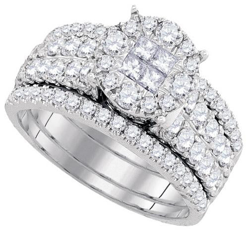 14KT White Gold 1.75CT DIAMOND SOLIEL BRIDAL SET