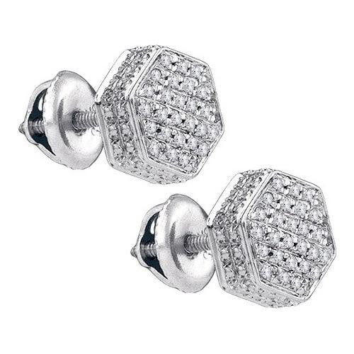 925 Sterling Silver White 0.15CT DIAMOND MICRO-PAVE EARRINGS