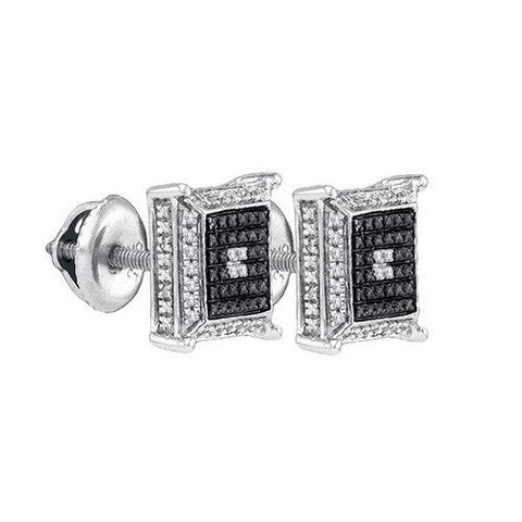 925 Sterling Silver White 0.12CT-DIAMOND MICRO-PAVE EARRINGS