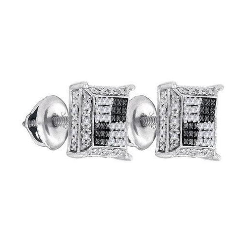 925 Sterling Silver White 0.12CT-DIAMOND MICRO-PAVE EARRINGS