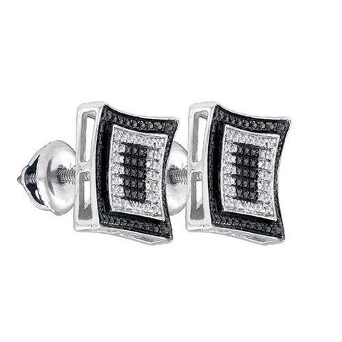 925 Sterling Silver White 0.09CT-DIAMOND MICRO-PAVE EARRINGS