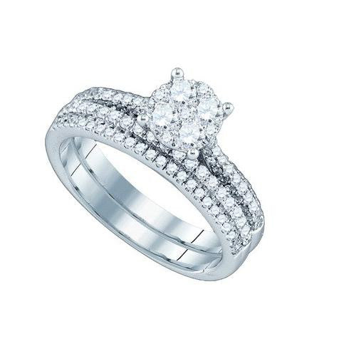 18KT White Gold 0.96CTW- DIAMOND BRIDAL SET