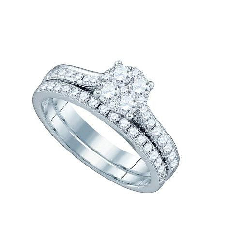 18KT White Gold 1.17CTW DIAMOND BRIDAL SET