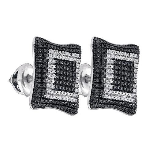 925 Sterling Silver White 0.14CT-DIAMOND MICRO-PAVE EARRINGS