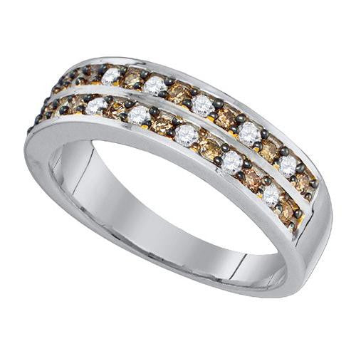 10KT White Gold 0.50CT COGNAC DIAMOND FASHION BAND