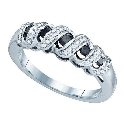 10KT White Gold 0.35CT BLACK DIAMOND FASHION RING