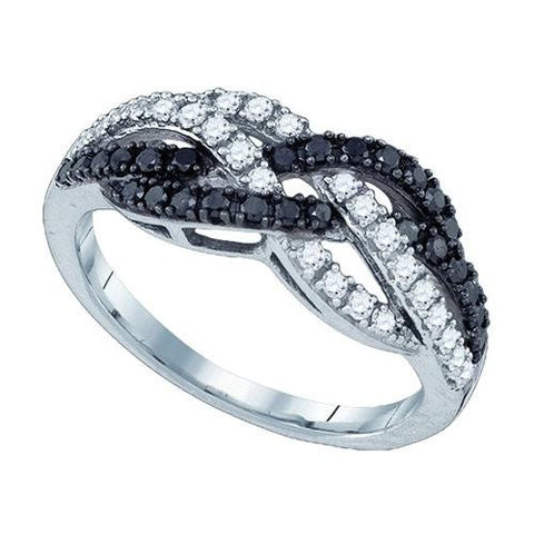 10KT White Gold 0.50CT BLACK DIAMOND FASHION RING