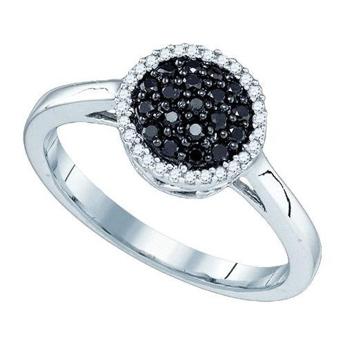 10KT White Gold 0.25CT BLACK DIAMOND FASHION RING