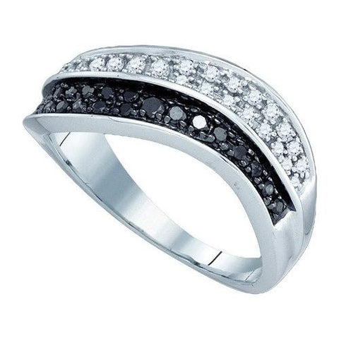 10KT White Gold 0.33CT BLACK DIAMOND FASHION RING