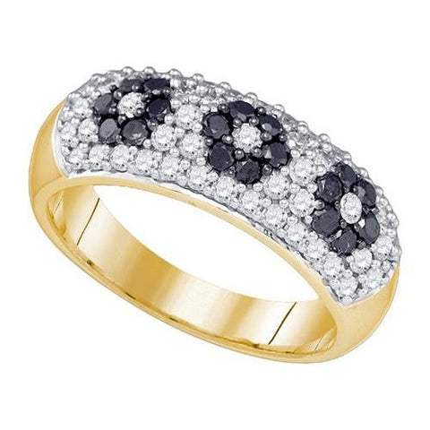 10K Yellow-gold 1.00CT BLACK DIAMOND FASHION RING