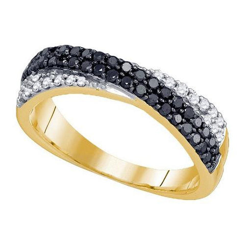 10K Yellow-gold 0.55CT BLACK DIAMOND FASHION RING