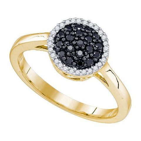 10K Yellow-gold 0.25CT BLACK DIAMOND FASHION RING