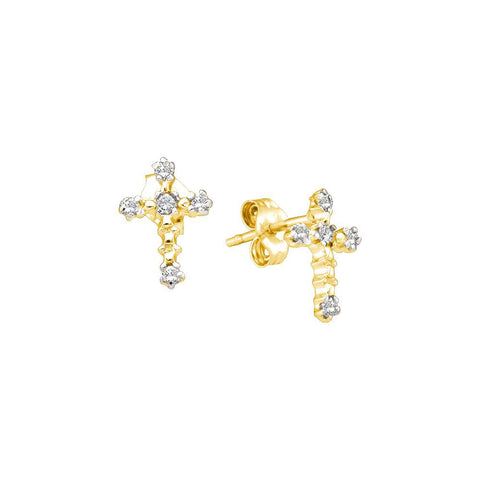 1-20CTW-Diamond CROSS EARRING