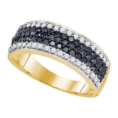 10K Yellow-gold 1.00CT BLACK DIAMOND FASHION RING