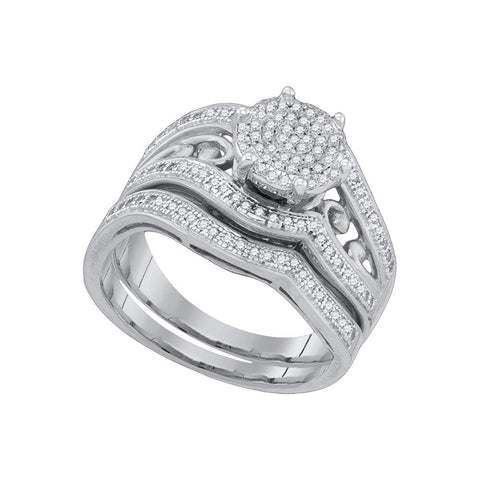 3-8CT-Diamond MICRO-PAVE  BRIDAL SET