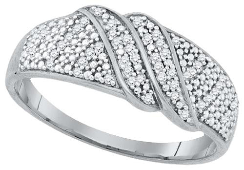 925 Sterling Silver White 0.15CT DIAMOND MICRO PAVE RING