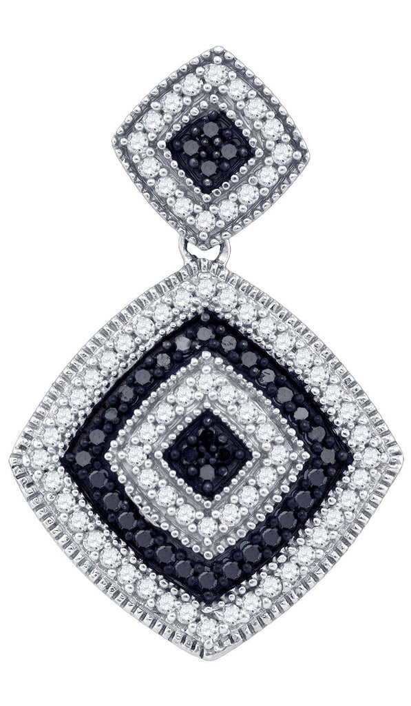 1-3CTW-Diamond MICRO-PAVE BLACK PENDANT