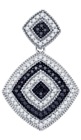 1-3CTW-Diamond MICRO-PAVE BLACK PENDANT