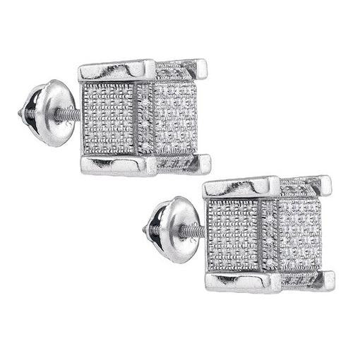 925 Sterling Silver White 0.18CT DIAMOND MICRO-PAVE EARRING