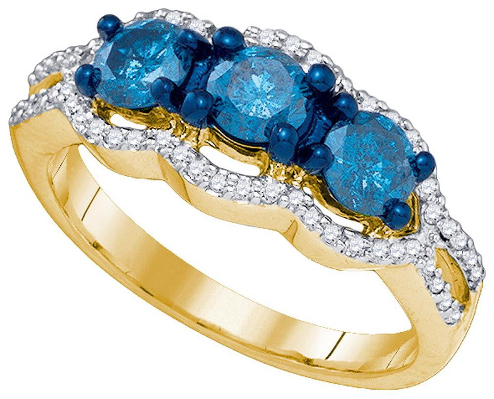 1 1-5CT-Diamond BLUE  RING