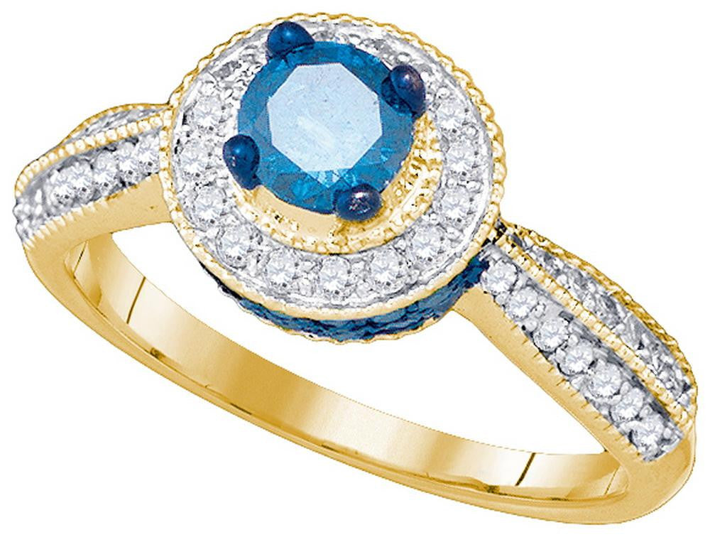 1 CT-Diamond FASHION BLUE RING