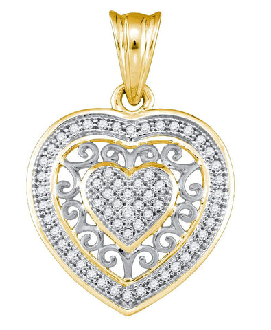 1-6CT-DI MICRO-PAVE HEART YELLOW PENDANT