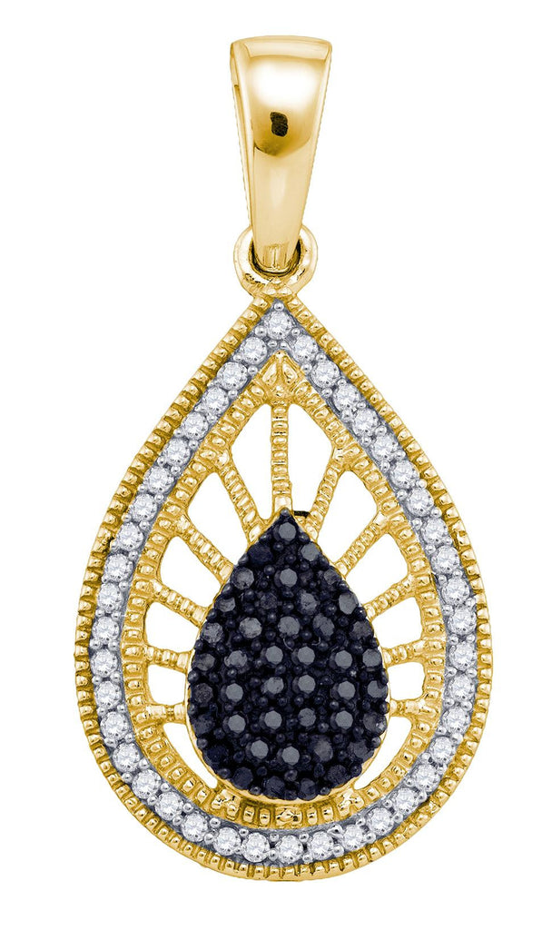 1-4CT-Diamond MICRO-PAVE BLACK PENDANT