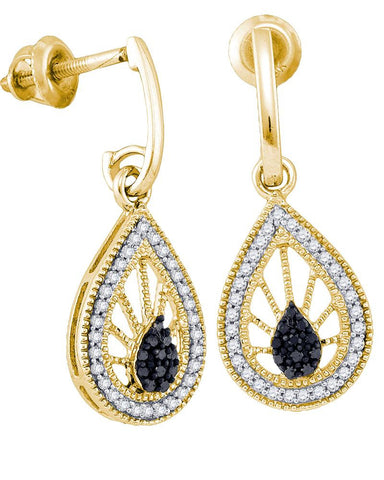 1-4CT-Diamond MICRO-PAVE BLACK EARRING