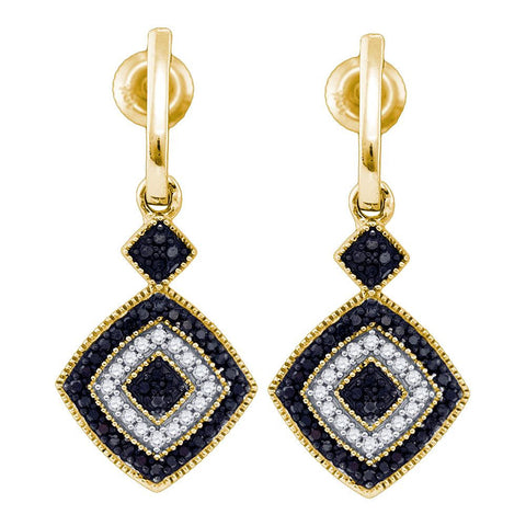 1-3CT-Diamond MICRO-PAVE BLACK  EARRING