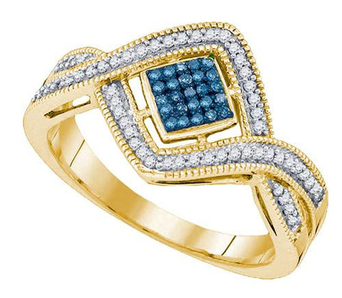 10K Yellow-gold 0.15CT DIAMOND MICRO PAVE RING