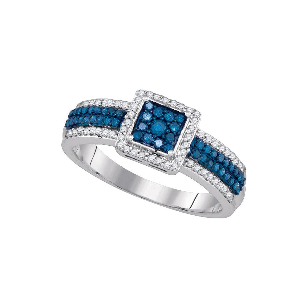 1-2CT-Diamond FASHION BLUE RING