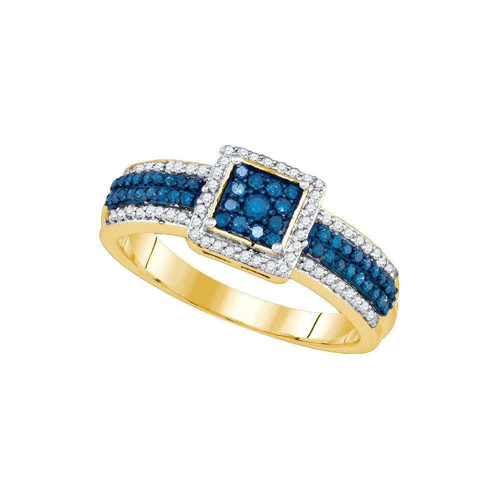 1-2CT-Diamond FASHION BLUE RING