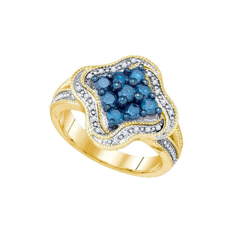 3-4CT-Diamond FASHION BLUE RING