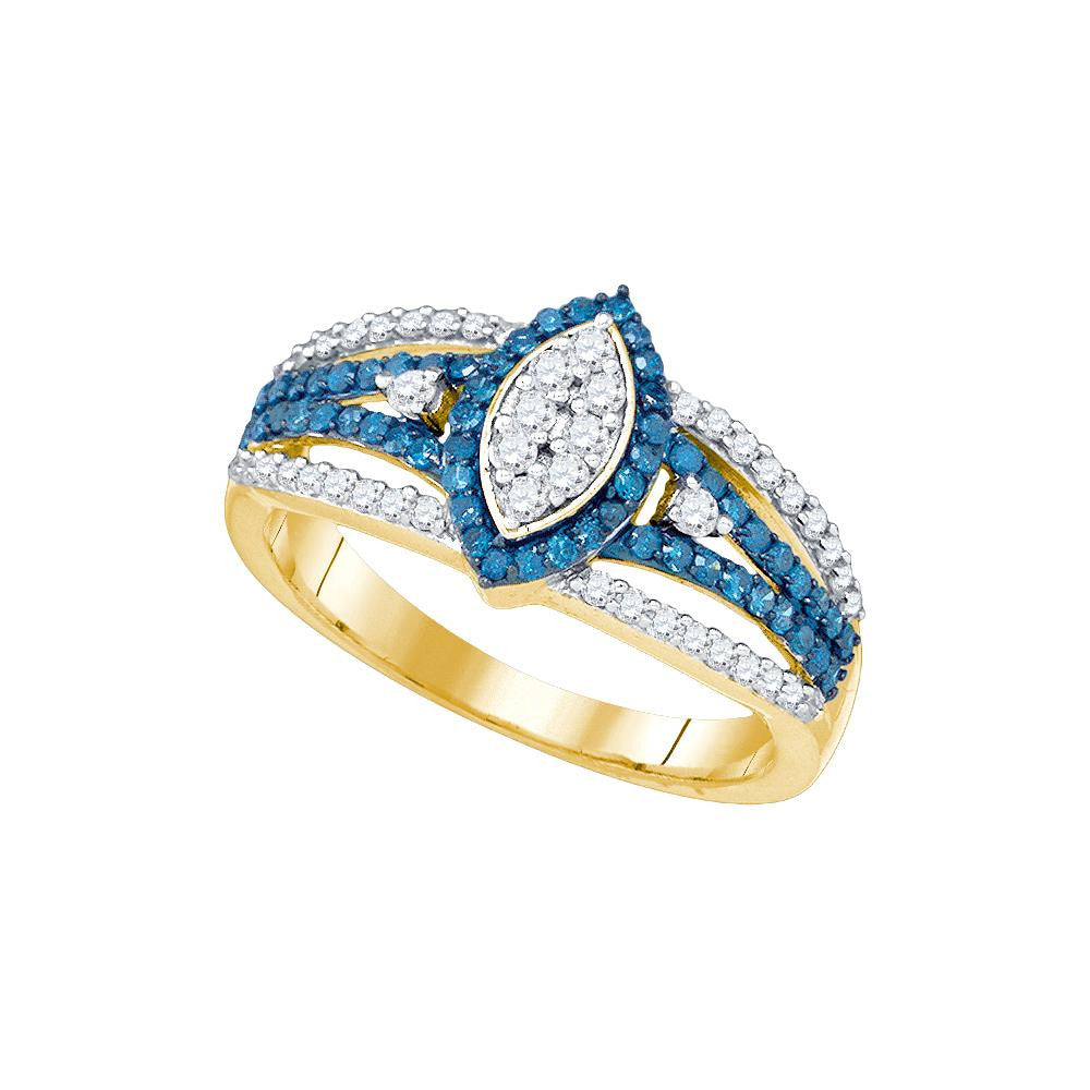 7-8CT-Diamond FASHION BLUE RING