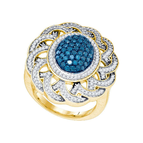 1 CT-Diamond FASHION BLUE RING