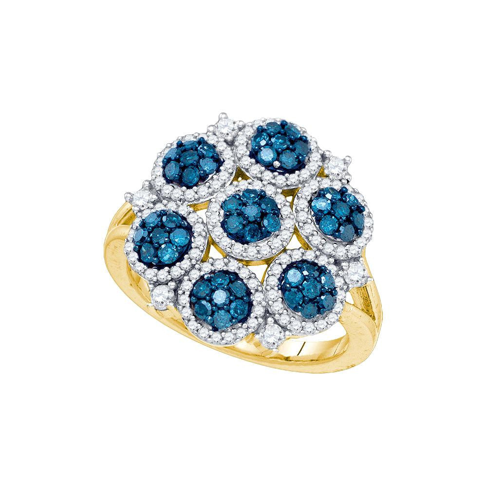 1 1-4CT-Diamond FASHION BLUE RING