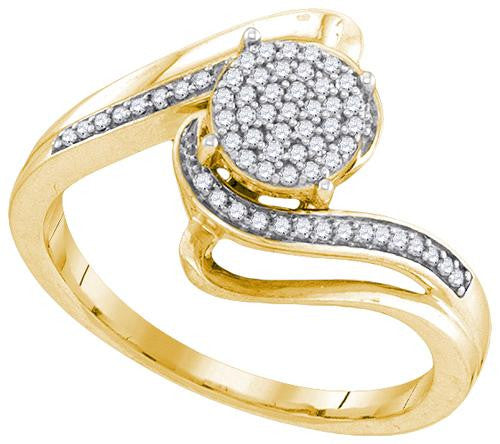 925 Sterling Silver Yellow 0.20CT DIAMOND MICRO PAVE RING