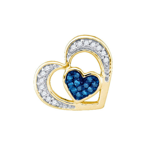 1-20CT-Diamond HEART BLUE PENDANT