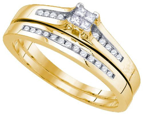 10K Yellow-gold 0.30CT DIAMOND INVISIBLE BRIDAL SET