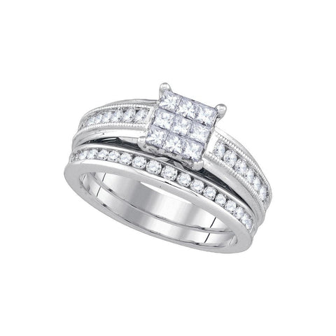 1 CT-Diamond INVISIBLE BRIDAL SET