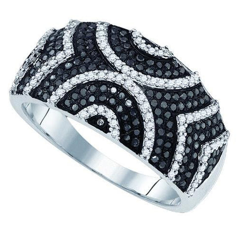 10K White-gold 0.60CT BLACK DIAMOND MICRO-PAVE RING