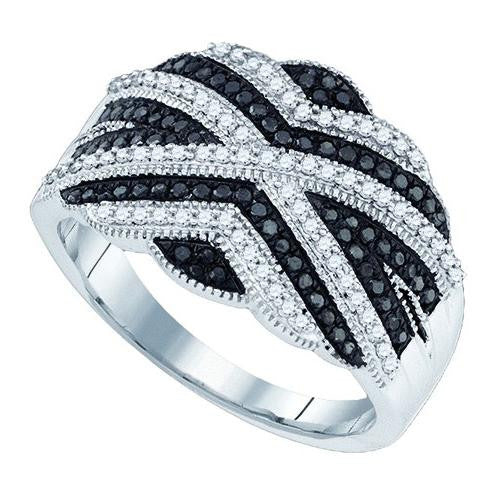 10K White-gold 0.50CT BLACK DIAMOND MICRO-PAVE RING