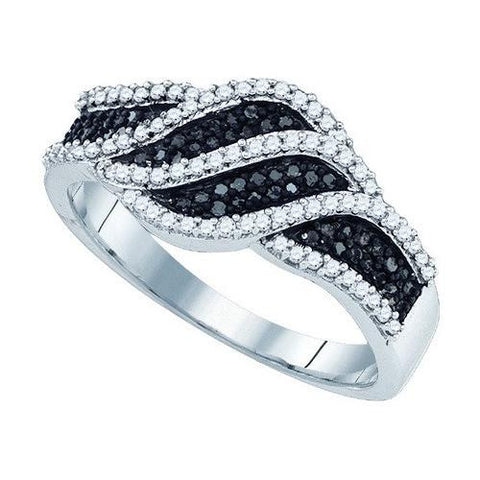 10K White-gold 0.40CT BLACK DIAMOND MICRO-PAVE RING