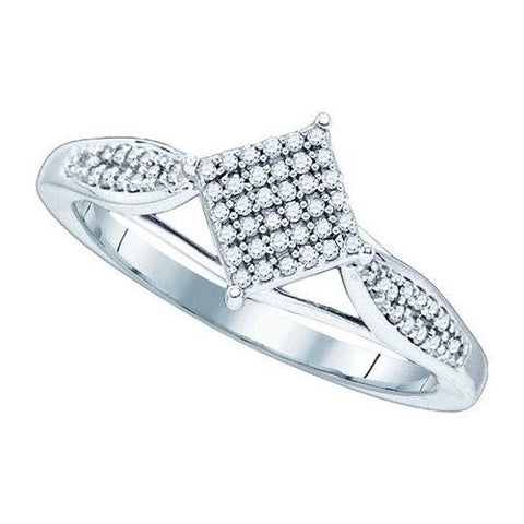 10KT White Gold 0.18CTW DIAMOND MICRO-PAVE RING