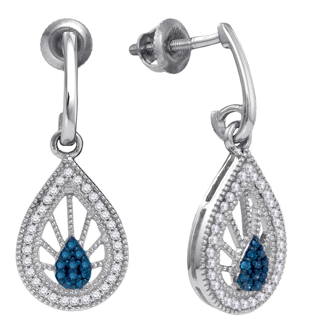 1-4CT-Diamond FASHION BLUE EARRING