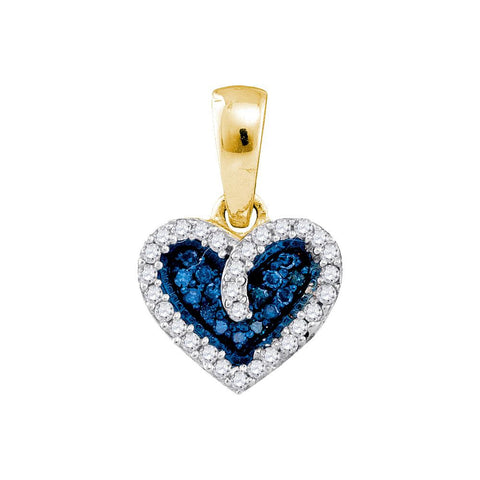 1-10CT-Diamond BLUE HEART PENDANT