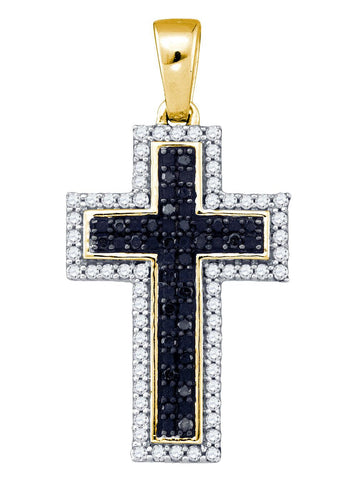 1-4CT-Diamond CROSS BLACK PENDANT